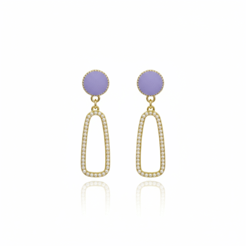 Spoke Pearl Hoop With Risen Earring - Image 3