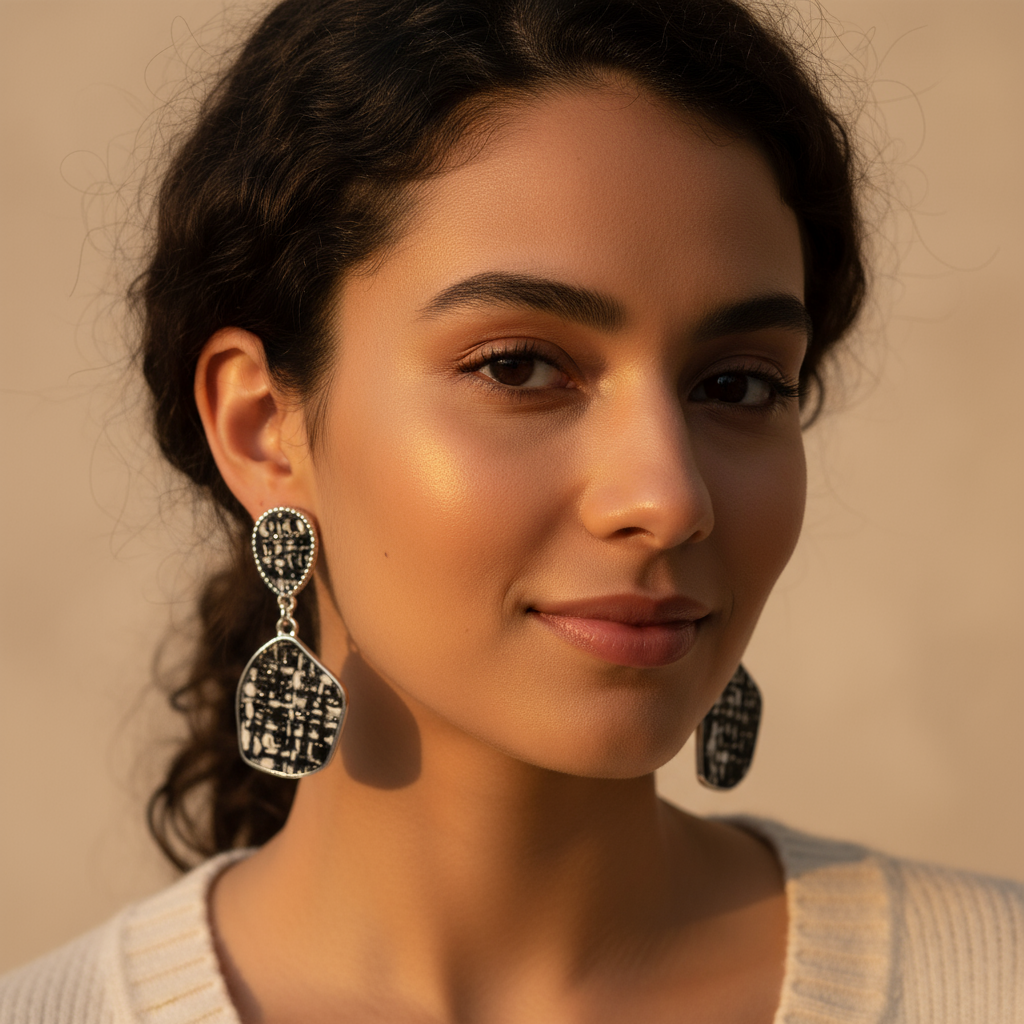 Spoke Natural Fabric Velvet Earring Spoke Natural Fabric Velvet Earring - Image 2