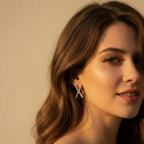 Spoke XOXO Gold Plated Earring - Image 2
