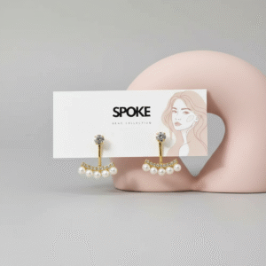 Spoke Arc Pearl Earring
