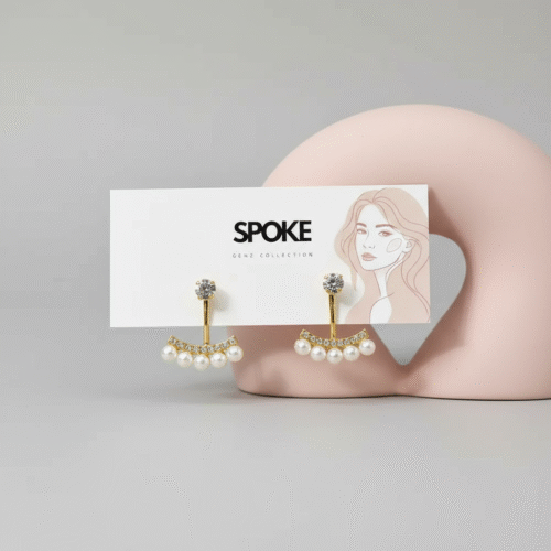 Spoke Arc Pearl Earring