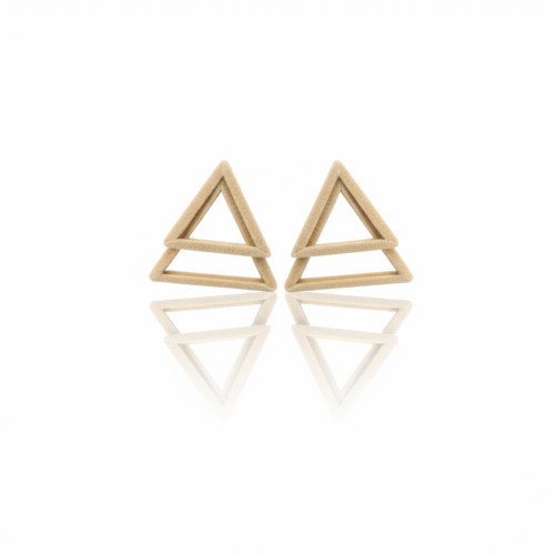 Spoke Triangle Velvet Earring - Image 4