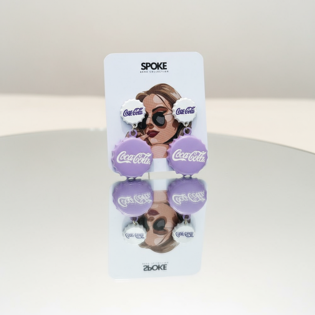 Purple Coca Cola Party Stopper Earring Purple Coca Cola Party Stopper Earring - Image 3