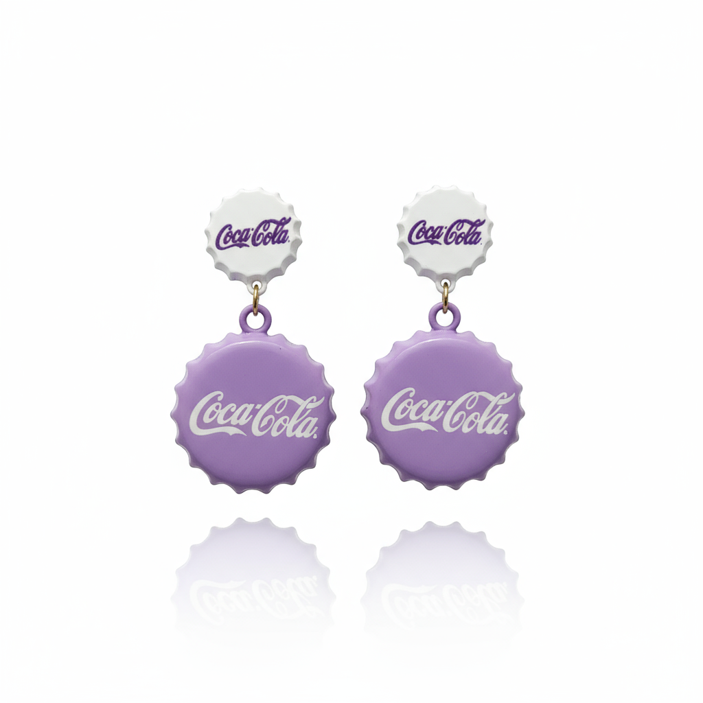 Purple Coca Cola Party Stopper Earring Purple Coca Cola Party Stopper Earring - Image 4