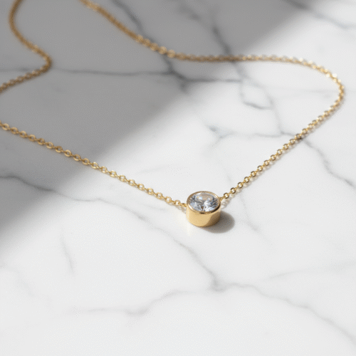 Spoke April Birthstone Necklace - Image 3