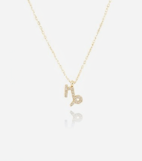 Capricornus Zodiac Sign Gold Pendant Necklace - Image 3