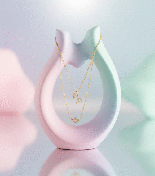 Capricornus Zodiac Sign Gold Pendant Necklace