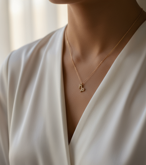 Capricornus Zodiac Sign Gold Pendant Necklace