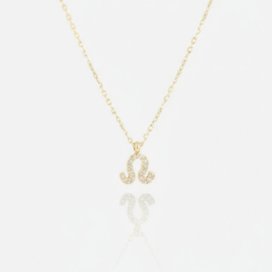Leo Zodiac Sign Gold Pendant Necklace