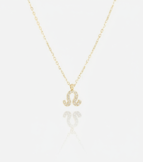 Leo Zodiac Sign Gold Pendant Necklace