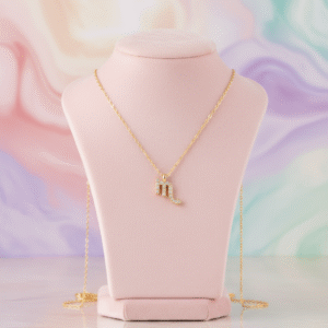 Scorpius Zodiac Sign Gold Pendant Necklace