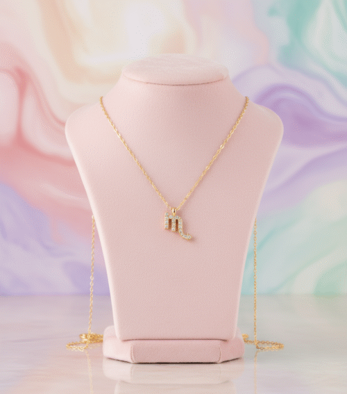 Scorpius Zodiac Sign Gold Pendant Necklace