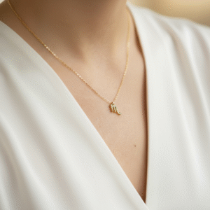 Scorpius Zodiac Sign Gold Pendant Necklace