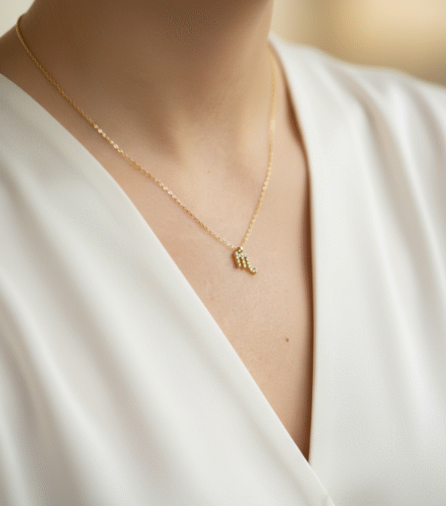Scorpius Zodiac Sign Gold Pendant Necklace